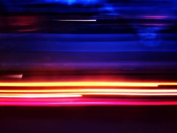 Light trails on road at night