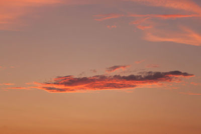 Low angle view of orange sky