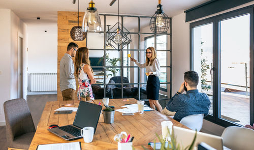 Business people having discussion at office