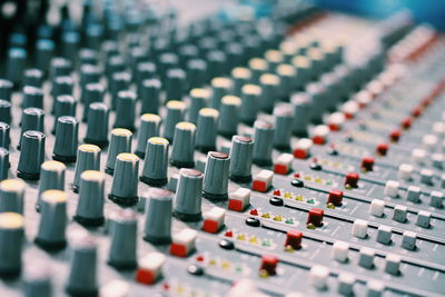 Close-up of sound mixer