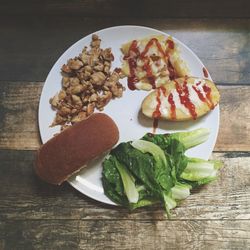 Close-up of served food on plate