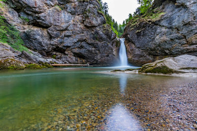 Scenic view of waterfall