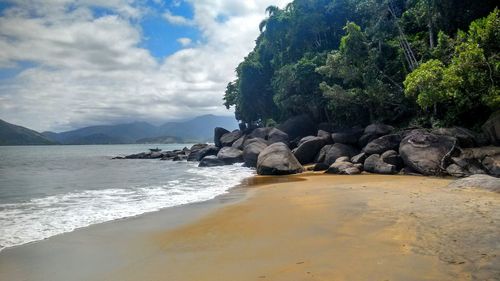 View of rocks on beach