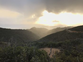 Scenic view of landscape against sky during sunset