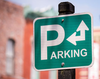 Close-up of road sign