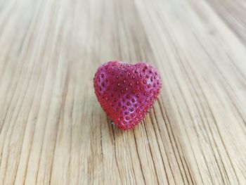 Close-up of heart shape on table