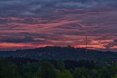 Scenic view of dramatic sky during sunset