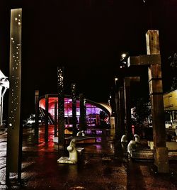 Illuminated cityscape at night