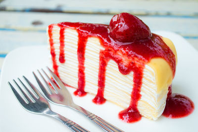 Close-up of cake on plate