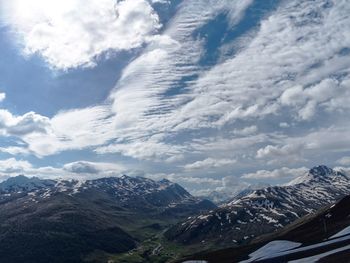 Aerial view of mountain range