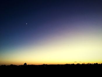 Scenic view of silhouette at night