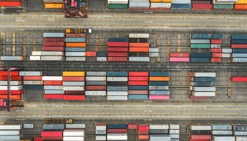 Container ship loading and unloading in sea port ,hong kong