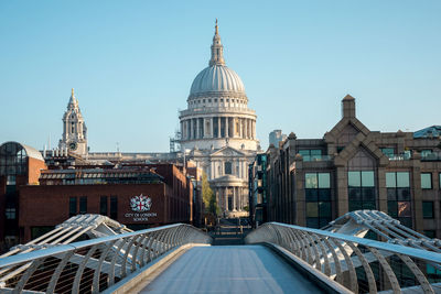 View of buildings in city against sky