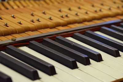 Close-up of piano keys