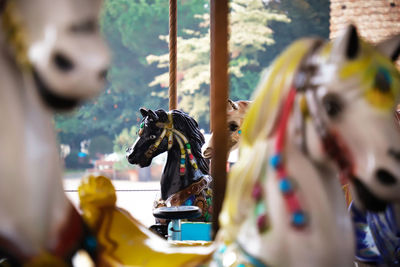 View of carousel in amusement park