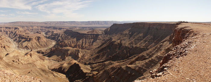 Scenic view of dramatic landscape against sky