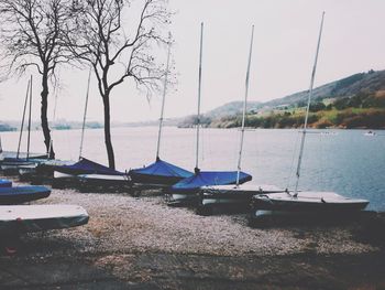 View of boats in sea