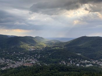 Scenic view of townscape against sky