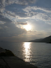 Scenic view of sunset over river