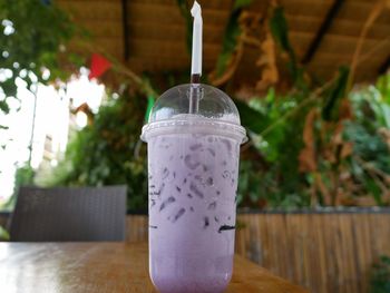 Close-up of drink on table