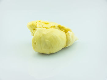 High angle view of lemon against white background