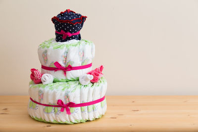 Close-up of cake on table