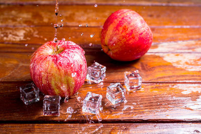 Close-up of apple on table