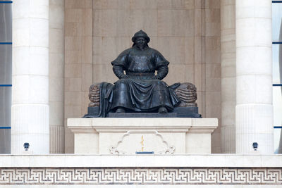 Ulan bator, mongolia - july 31 2018 - monument to Ögedei khan at the government palace.