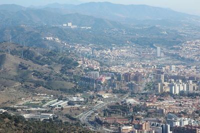 High angle view of townscape against sky