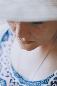 Close-up of woman with coffee