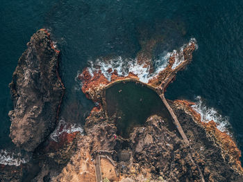 High angle view of sea