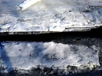 Close-up of frozen water