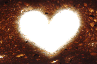 Close-up of heart shape hole