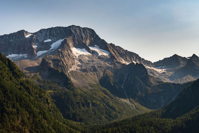 Scenic view of mountains against clear sky