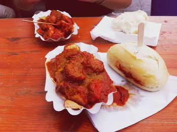 Close-up of served food