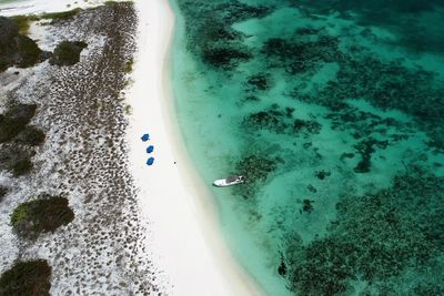 High angle view of beach