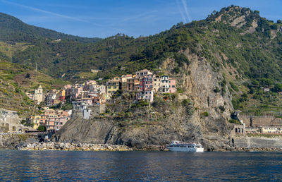 Scenery around manarola, a small town at a coastal area named cinque terre in liguria