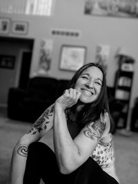 Woman smiling with long hair