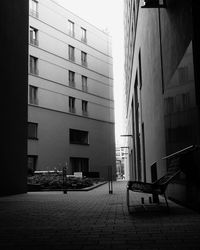 Empty benches in city