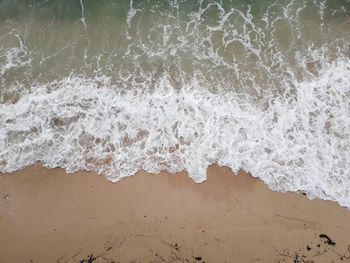 Waves splashing on shore