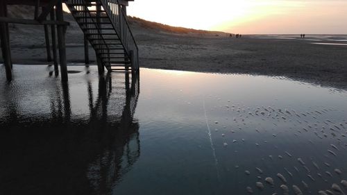 Scenic view of sea against sky at sunset