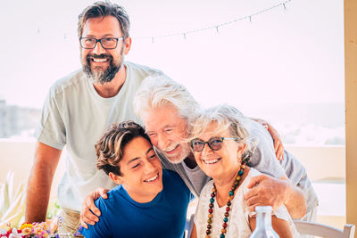 Smiling senior couple outdoors