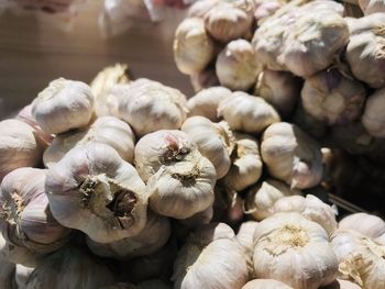 Close-up of garlic for sale in market