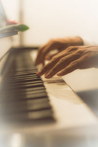 Close-up of piano