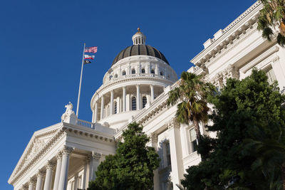 Low angle view of building against clear sky