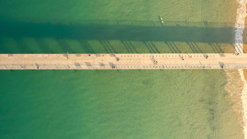 Aerial view of bridge over sea 