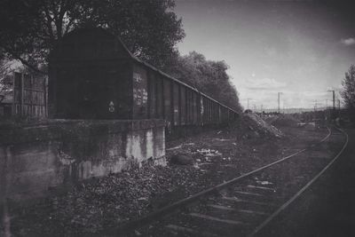 Railroad track against sky