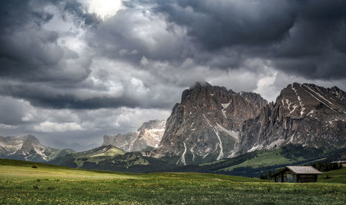 Scenic view of mountains against sky