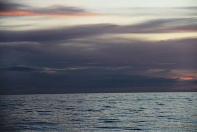 Scenic view of sea against sky at sunset