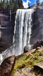 Scenic view of waterfall